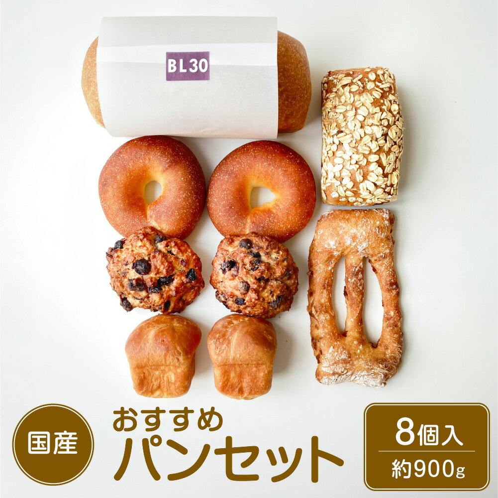 おすすめパンセット 約900g 5種類 8個入り はちみつ レーズン いちじく くるみ カシューナッツ クランベリー いよかんピール オートミール 豚肉 小麦全粒粉 人気 食品 朝食 詰め合わせ 冷凍 国産 東京都 武蔵野市 送料無料