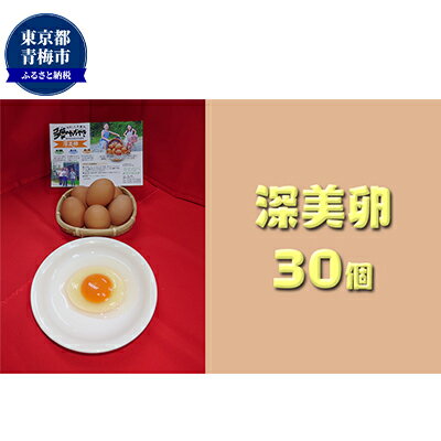 【ふるさと納税】かわなべ鶏卵農場のこだわりのたまご　深美卵30個　【卵・たまご・深美卵・L・天然水・抗生物質不使用】 1