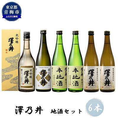 澤乃井 地酒セット 720ml×6本入 [ 日本酒 お酒 720ml 飲み比べ 晩酌 酒蔵 淡麗 芳醇 甘み すっきり 酸味 コク 湧水 仕込み キレ 定番酒 特別 純米 上級酒 ]