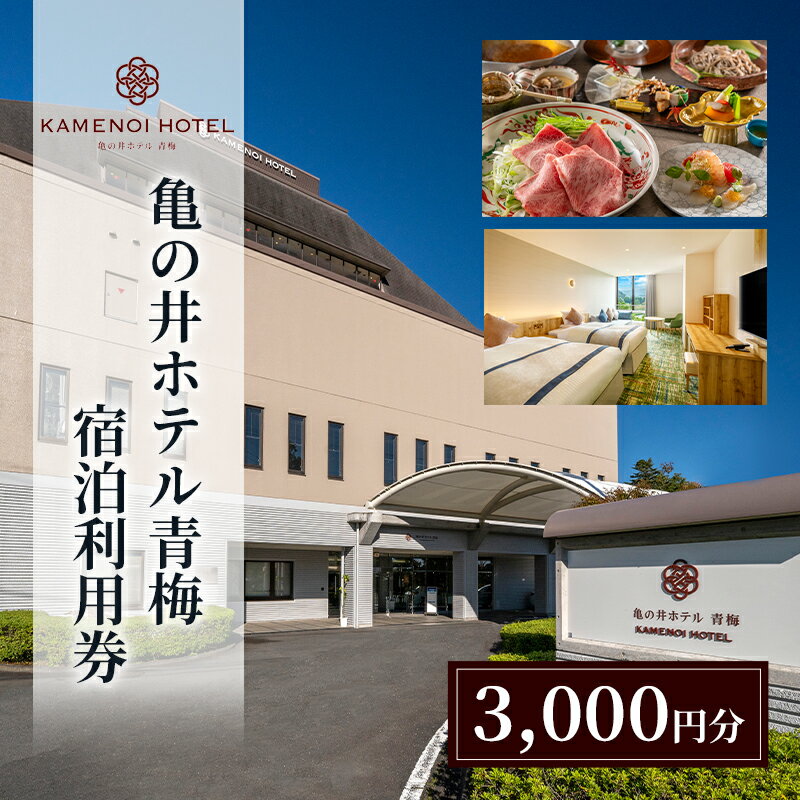 亀の井ホテル青梅宿泊利用券(3,000円分)会席料理 温泉 自然 家族 愛犬 奥多摩 多摩川 森渓リゾート 東京都 青梅市