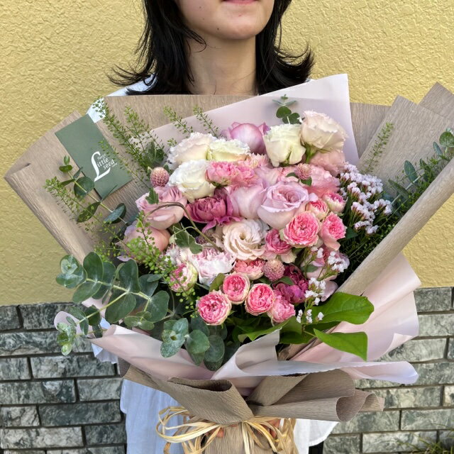 【ふるさと納税】定期便 も 選べる フラワー 花束 「Large」 お楽しみ 季節 の 花束 | ブーケ タイプ 高さ約50cm 幅約30cm お花 フラワー ふらわー 花 はな リトルシード インテリア 植物 お任せ お見舞い ギフト お祝い 誕生日 親孝行 プレゼント贈り物 新鮮 調布 東京都