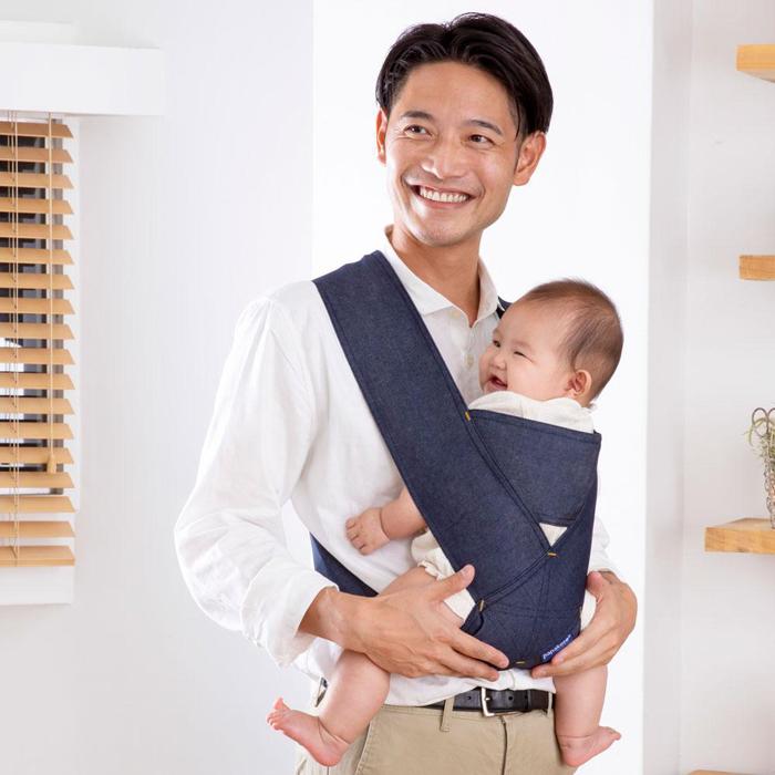 【ふるさと納税】パパ専用抱っこひも デニム ネイビー〈パパコソ〉 | ベビー用品 パパコソ papakoso メンズ 子育て 育児 雑貨 日用品 おすすめ