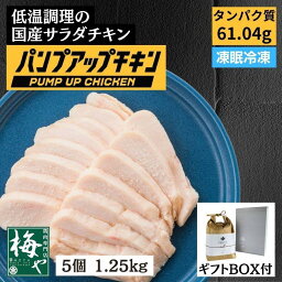 【ふるさと納税】パンプアップチキン5個セット　計1.25kg | サラダチキン むね肉 鶏肉 とり肉 鶏 肉 お肉 国産若鳥 急速冷凍 トレーニング ギフト プレゼント 贈り物 おすすめ 人気