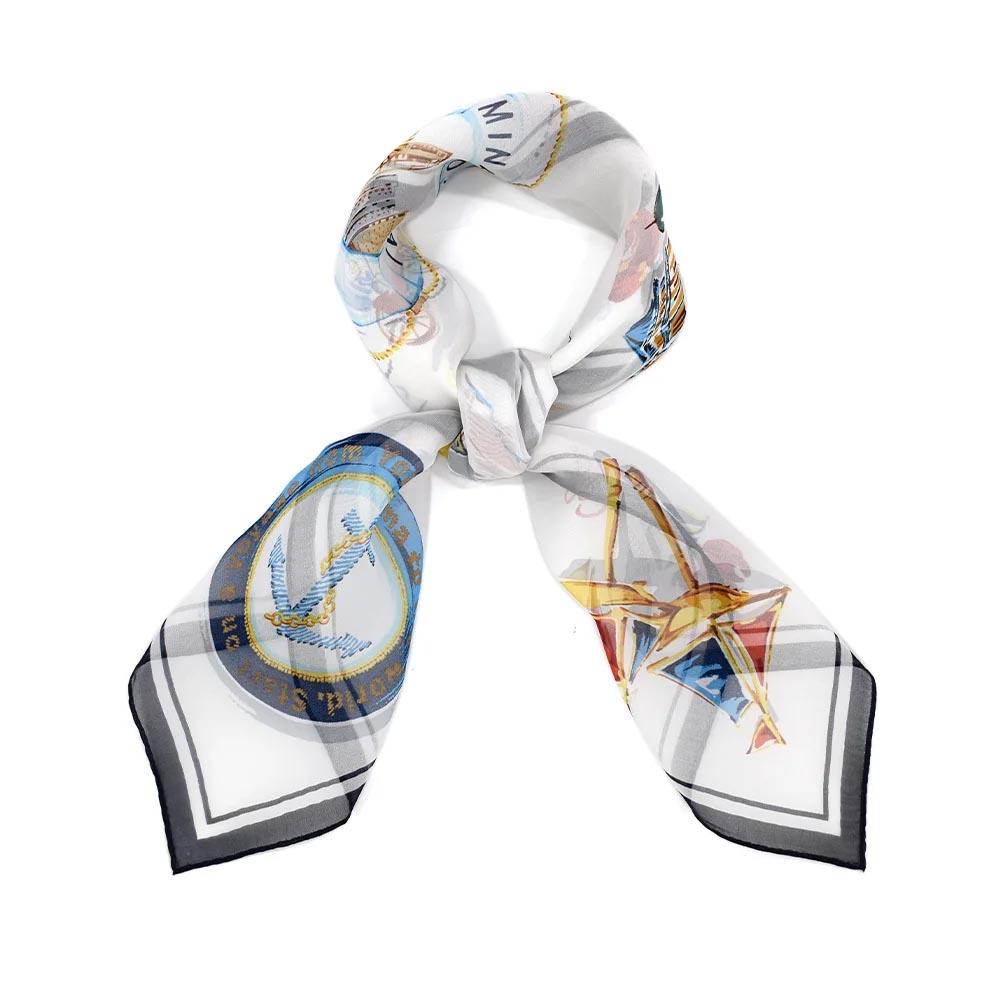 【ふるさと納税】YOKOHAMA 伝統横濱スカーフ シルクスカーフ（ネイビー） | 雑貨 小物 ファッション 人気 おすすめ 送料無料