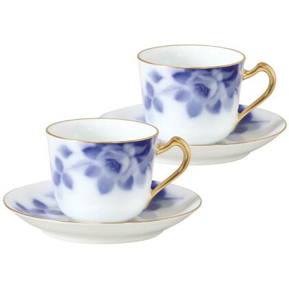 コーヒー碗皿ペアセット（ブルーローズ）〈大倉陶園〉 | 食器 テーブルウェア 日用品 人気 おすすめ 送料無料