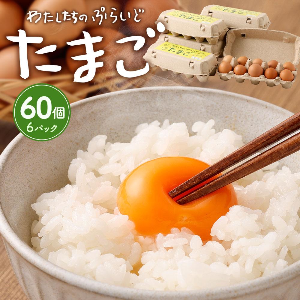 44位! 口コミ数「1件」評価「5」単なる平飼いではない究極の卵『わたしたちのぷらいどたまご』6パック（60個）セット | たまご 卵 セット