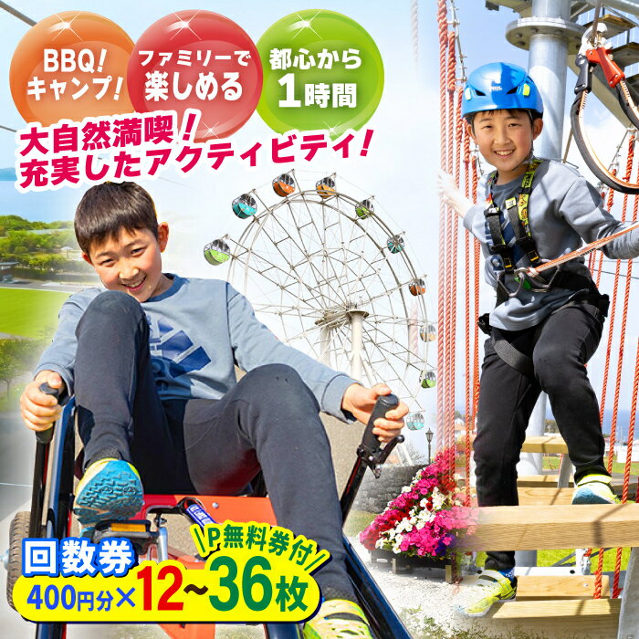 【ふるさと納税】【選べる枚数！】ソレイユの丘 回数券 400円分（12枚・24枚・36枚） 神奈川 横須賀 観光 施設 レジャーファミリー 家族旅行 アクティビティ 宿泊 公園 キャンプ アウトドア 遊具回数券【株式会社日比谷花壇】[AKBO001]
