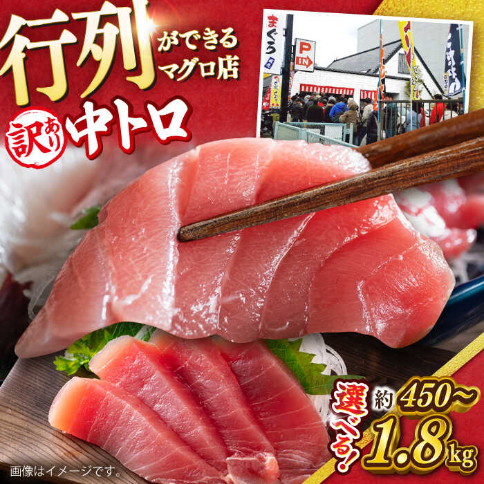 [訳あり][選べる内容量!]天然 まぐろ 中トロ メバチ 計約450g (2柵入り)〜計約1.8kg (8柵入り) [横須賀商工会議所 おもてなしギフト事務局(本まぐろ直売所)]マグロ まぐろ 鮪 訳アリ 中とろ トロ 大容量 冷凍 規格外 [AKAK010] 1万円 10000円