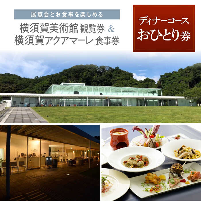 横須賀美術館観覧券・レストランアクアマーレ食事券（ディナーコース/おひとり券）【横須賀美術館】[AKBX002]