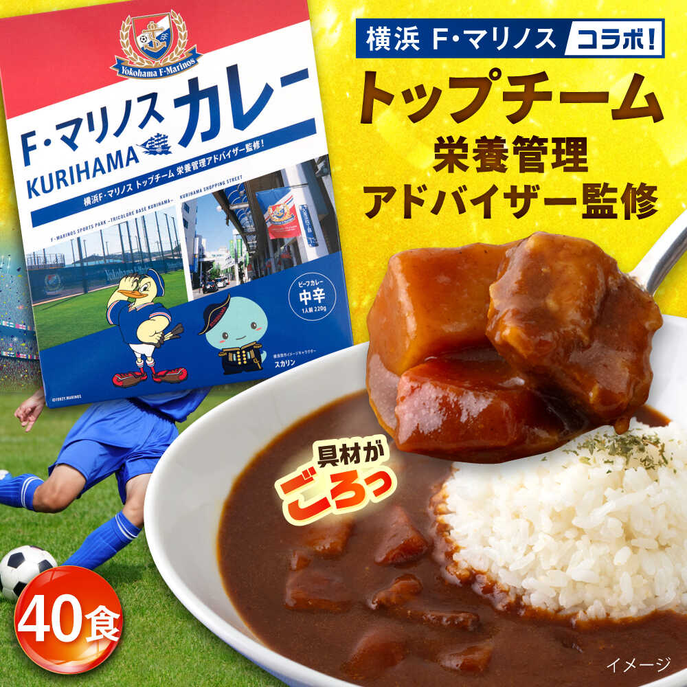 【ふるさと納税】F・マリノスKURIHAMAカレー 220g×40個セット マリノス カレー 横須賀 久里浜 レトルト 保存食【久里浜商店会協同組合】[AKCA004]