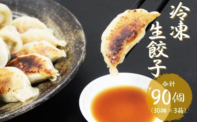 【ふるさと納税】こだわりの餃子　湘南麻生製麺　冷凍生餃子90個　（30個×3箱）　【 加工品 惣菜 冷凍 製麺会社 もちもち パリッ 厳選 国産 ジューシー 飽きない 野菜 】 2