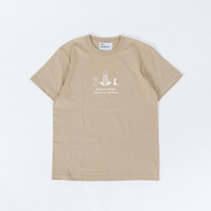 【ふるさと納税】《2》TIMEイラストTシャツBEIGE 【KEYMEMORY鎌倉】 | ふるさと 納税 楽天ふるさと 神奈川 ファッション ブランド 鎌倉 服 洋服 レディース メンズ 女性 男性 ナチュラル シンプル 可愛い かわいい おしゃれ 有名 人気 おすすめ