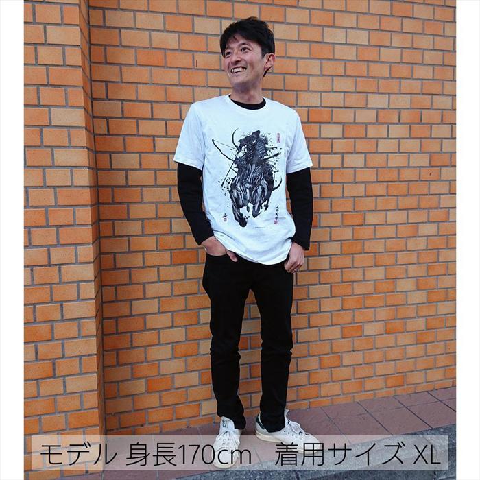 [XLサイズ]こうじょう雅之氏×鎌倉市観光協会 墨絵武人画「北条義時」Tシャツ