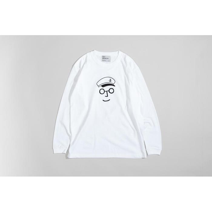 【ふるさと納税】《2》セーラー帽イラストロングTシャツ　WHITE 【KEYMEMORY　鎌倉】 | ふるさと 納税 楽天ふるさと 神奈川 ファッション ブランド 鎌倉 服 洋服 レディース メンズ 女性 男性 ナチュラル シンプル 可愛い かわいい おしゃれ 有名 人気 おすすめ