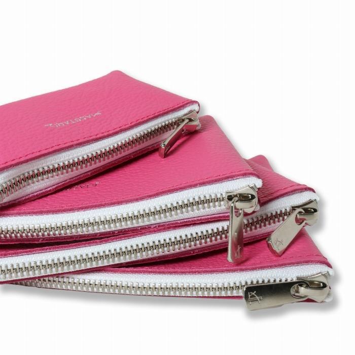 【ふるさと納税】MASSTARD -MINIMAL LEATHER POUCH LARGE-PINK | バッグ ファッション 人気 おすすめ 送料無料