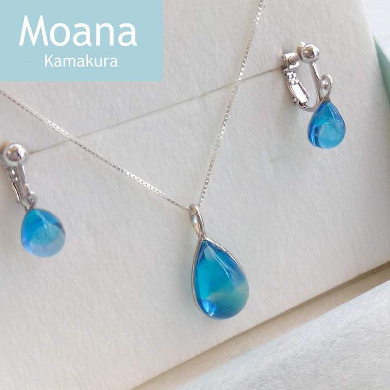 【ふるさと納税】スウィングドロップイヤリングドロップネックレスセット Crystal Aqua Blue | アクセ ファッション 人気 おすすめ 送料無料