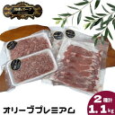  豚肉 藤沢産 湘南ポーク オリーブプレミアム ローススライス2Pと挽肉2Pセット　