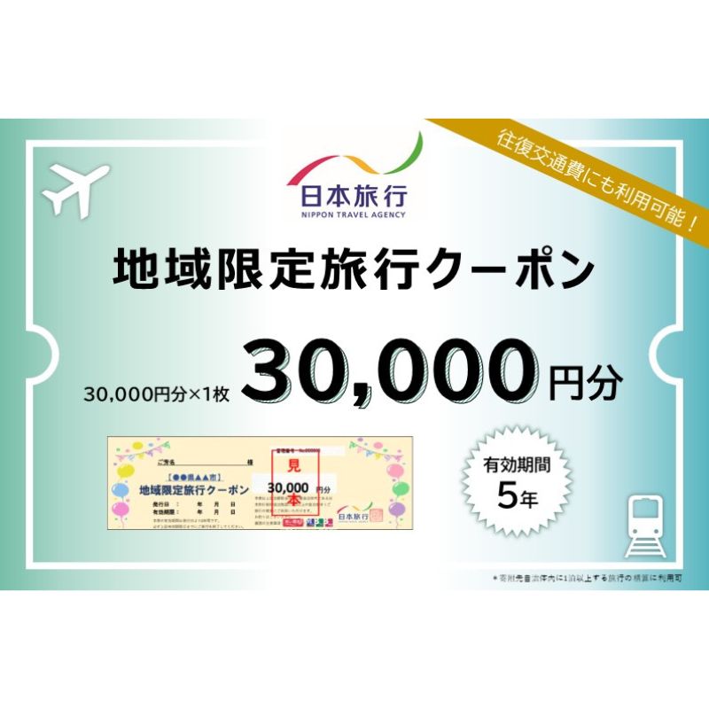 【ふるさと納税】日本旅行　地域限定クーポン【30000円分】　【 チケット 旅行クーポン クーポン券 宿泊費 交通費 観光 体験 精算 お出..