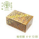 【ふるさと納税】【箱根寄木細工 秘密箱】秘密箱4寸10回 からくり箱<出荷時期:受注後1~2ヵ月で発送予定>【 小物入れ 小寄木模様 幾何学模様 寄木の板 記念品 小家具 神奈川県 小田原市 】