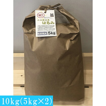 志村屋米穀店 令和5年産新米小田原市産　はるみ　10kg（5kgx2）＜出荷時期：10月中旬より順次出荷開始＞【おこめ 米 コメ こめ はるみ 特A 贈答用 ご家庭で 贈り物 クラフト袋入り 神奈川県 小田原市 】