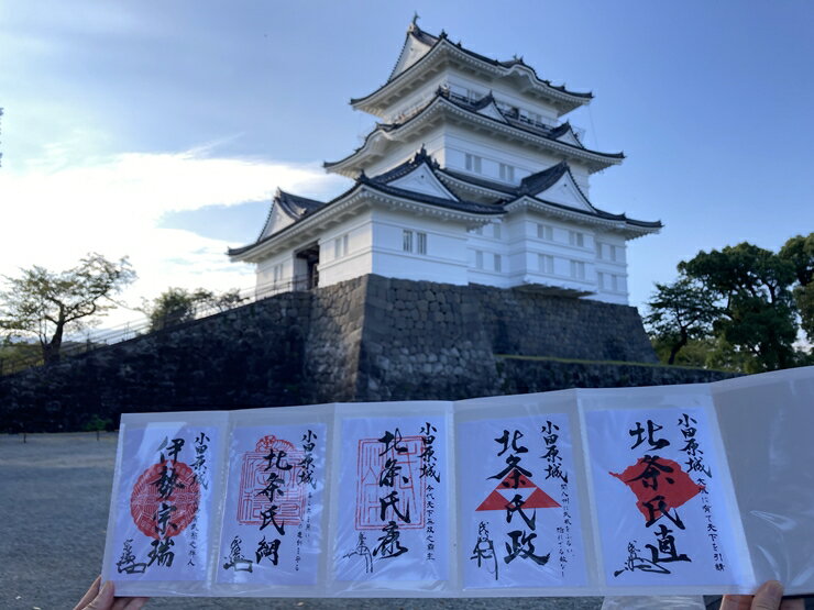 【ふるさと納税】小田原城御城印・御城印帳・石垣山城御城印・北条五代武将印セット【小田原城 石垣山城 北条五代武将 武将 小田原御城印 武将印 5枚組 花押 朱印 古文書 小田原城天守閣ミュージアムショップ 神奈川県 小田原市 】