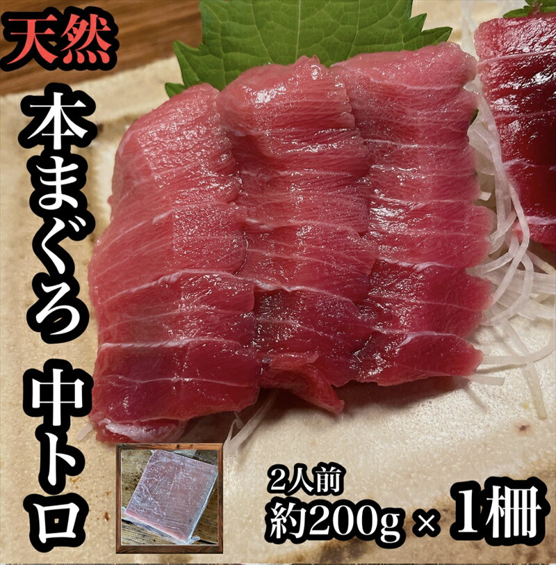 《 商品の説明 》 ●天然本まぐろ 中とろ 天然のマグロは天然の餌を食べ、休むことなく泳ぎ続ける事で身の締まった旨みの濃い身質になります。天然物の旨味の深さと噛みごたえは格別! 赤身とトロが合わさった中間的な部位だから中トロ。 赤身とトロの絶妙な旨さを堪能できるのが、この本マグロの中トロです。 養殖物と違いサラッとした脂は中とろが苦手な方も美味しく召し上がれます。 こちらの商品は真空パックでお届けします。 解凍方法の説明書もお付けするので初めての方も安心です。 ＊解凍には最低10時間かけて欲しいのでお急ぎの方はご注意ください。 名称 中とろ200g　1柵 内容・サイズ 中とろ200g　1柵 産地・原材料名 本マグロ 使用方法 解凍後にお召し上がりください。 別途解凍方法をお付けします。 保存方法 冷凍 賞味期限 別途商品に記載 注意事項 当店の仕入れ方法は瓦で仕入れる為、骨ぎしと呼ばれる三角形の部位だったり綺麗な四角形では無い物のお届けになる場合がございます。 味は美味しい物をお届けさせて頂きますのでご安心ください。 また到着後はなるべくお早めにお召し上がりください。 提供元 有限会社 小田原タウンサービス まぐろや ・ふるさと納税よくある質問はこちら ・商品到着後、中身のご確認を必ずお願いいたします。お申込みと違う商品が届いたり、不良品・状態不良がございましたら問合せ窓口までご連絡ください。お時間が過ぎてからの対応はできかねますので予めご了承ください。 ・また、寄附者の都合により返礼品がお届けできない場合、返礼品の再送は致しません。 あらかじめご了承ください。 ・寄附申込みのキャンセル、返礼品の変更・返品はできません。あらかじめご了承ください。 ・農産物（生鮮食品）に関しては、育成状態などにより発送時期が前後する場合があります。また、気象状況などの影響で収穫できない場合、代替品の送付になる場合がありますので予めご了承ください。 ・季節柄大変混み合う時期、交通事情や天候により、お届けまでにお時間を頂戴する場合がございます。予めご了承ください。 ・写真は全てイメージです。記載内容以外の食材や薬味、容器等は含まれません。 類似商品はこちら貴重な天然本鮪 中トロ 約200g 2柵　約336,000円貴重な天然本鮪 中トロ 約200g 3柵　5〜54,000円貴重な天然本鮪 赤身 約200g 中トロ 約230,000円貴重な天然本鮪 赤身 約200g 中トロ 約260,000円貴重な天然本鮪 赤身 約200g 中トロ 約290,000円貴重な天然本鮪 赤身 約200g×1柵 約2人12,000円貴重な天然本鮪 赤身 約200g×2柵　約3〜24,000円貴重な天然本鮪 赤身 約200g×3柵 約5〜36,000円骨取りトロ塩鯖 　3枚1パック5,000円新着商品はこちら2024/4/11小田原・箱根唯一のそば畑から　小田原北条そば　44,000円2024/4/11小田原・箱根唯一のそば畑から　小田原北条そば　50,000円2024/4/11小田原・箱根唯一のそば畑から　小田原北条そば　52,000円再販商品はこちら2024/5/3キャンピングカー　レンタル　BED KIT f44,000円2024/5/3キャンピングカー　レンタル　BED KIT f52,000円2024/5/3キャンピングカー　レンタル　U-BASE ON92,000円2024/05/07 更新 寄附金の用途について 福祉・医療に関する分野 暮らしと防災・防犯に関する分野 子育て・教育に関する分野 地域経済に関する分野 歴史・文化に関する分野 自然環境に関する分野 都市基盤に関する分野 市民自治・地域経営に関する分野 市長におまかせ（使途指定なし） 指定がない場合は、市の重要施策をはじめ、さまざまな事業のため有効に活用させていただきます。 受領証明書及びワンストップ特例申請書のお届けについて 入金確認後、注文内容確認画面の【注文者情報】に記載の住所にお送りいたします。 発送の時期は、寄附確認後1ヵ月以内を目途に、返礼品とは別にお送りいたします。 ご自身でワンストップ特例申請書を取得する場合は、下記からダウンロードしてご利用ください。 申請書のダウンロードはこちらから ※ワンストップ特例申請書の記入及び提出について ・申請書、個人番号（マイナンバー）が記載された書類の写し及び身元が確認できる書類の写しについて、全ての書類の氏名・住所が一致しているか確認のうえ、ご提出ください。 ・提出期限は寄附を行った年の翌年1月10日（必着）です。 不備等があった場合、受付できないことがあります。