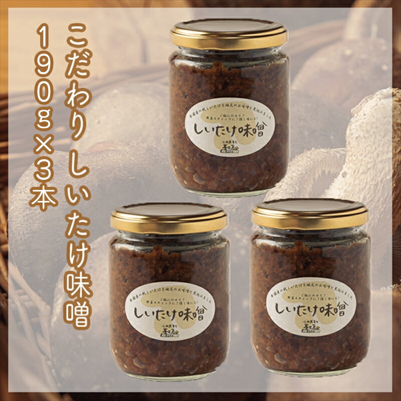 峯セット しいたけ味噌≪お得サイズ≫ 190g×3本[ 家庭用 自宅用 贈答品 贈答用 ギフト お取り寄せ お中元 お歳暮 贈り物 お祝い 神奈川県 小田原市 ]