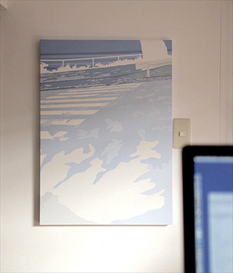 【ふるさと納税】原画【gift】オリジナル風景画 キャンバス ペインティング 小田原出身在住イラストレーターの作品 心象風景 子供の頃見た風景 海 空 山