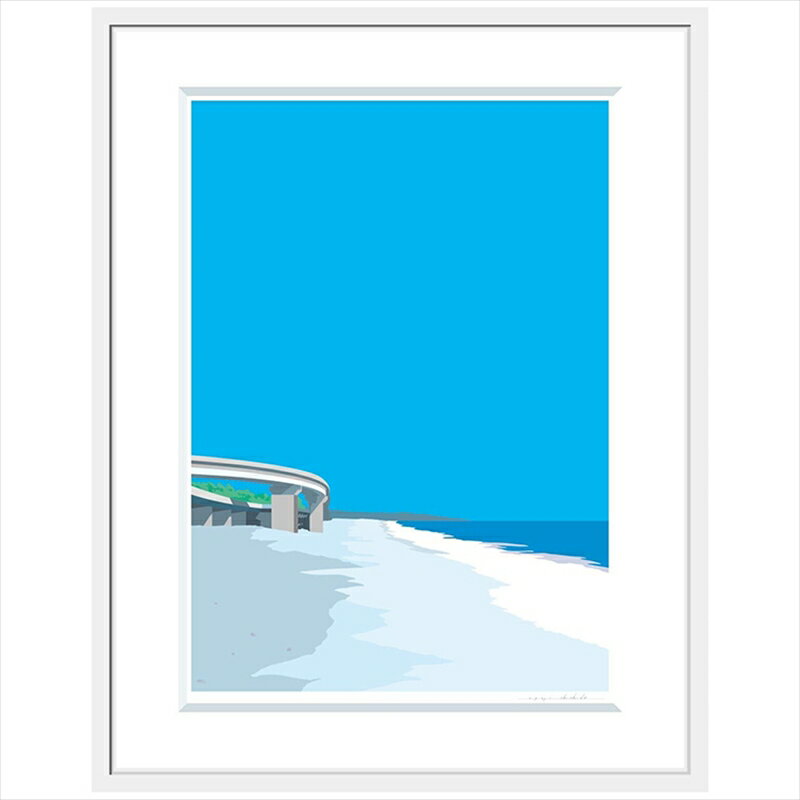 【ふるさと納税】【寝転がってみた風景】直筆サイン入り 額付きジークレープリント 小田原にある景色 心象風景 片田舎の風景 子供の頃に見た風景 海 空 山