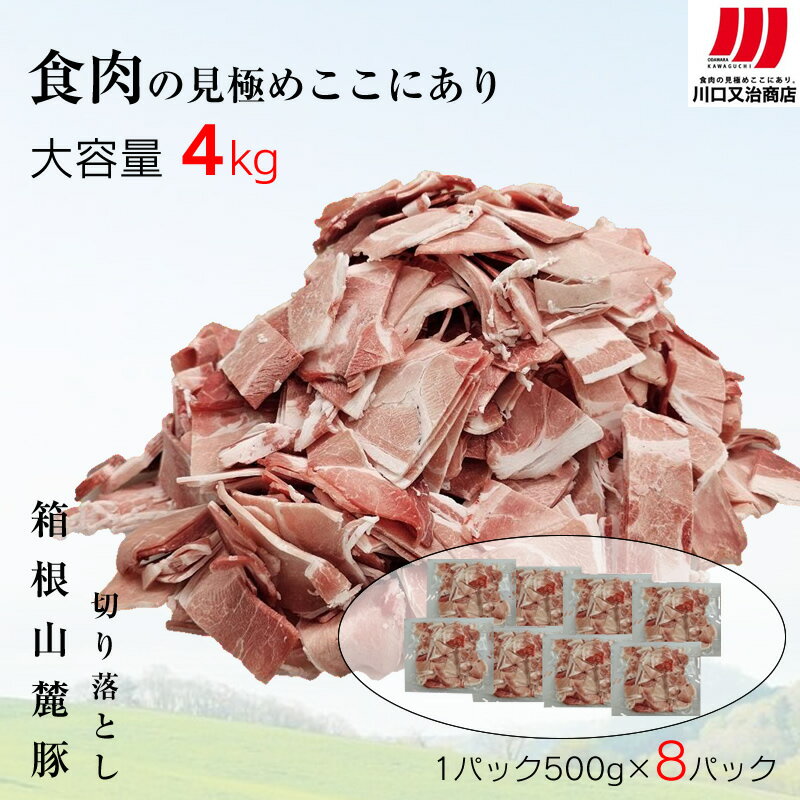 【ふるさと納税】箱根山麓豚　モモ・ウデ切り落とし4K盛り(500g×8パック)【 箱根山麓豚 切り落とし 神奈川県 小田原…