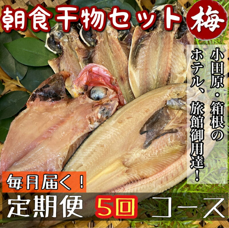 【ふるさと納税】【毎月定期便5回】小田原、箱根の旅館、ホテル御用達!朝食干物セット 梅【 まぐろや 神奈川県小田原市 】