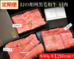 【ふるさと納税】牛肉 定期便 12回 幻の相州黒毛和牛肩肉 800g×12回 計9.6kg【相州黒毛...