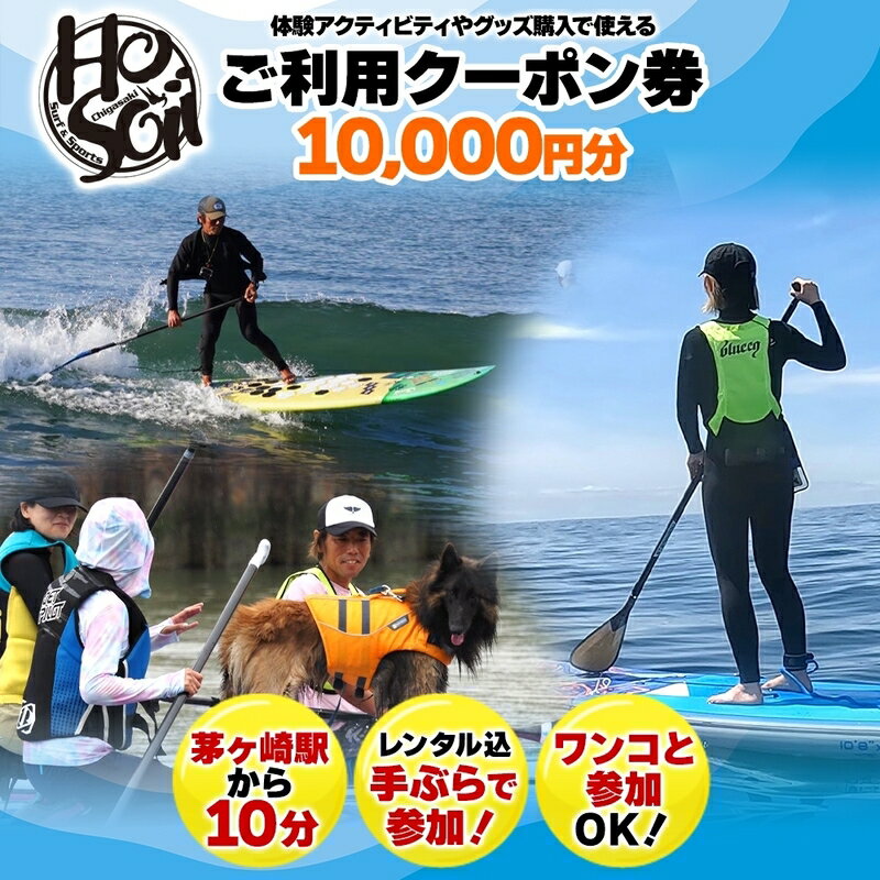 【ふるさと納税】HosoiiSurf＆Sports　ご利用クーポン券　10000円　サーフィン体験　SUP体験　【 体験チケット お買い物券 サーフィン SUP フィッシング スクール 年中無休 レンタル 手ぶら 未就学児 ご年配 趣味 】