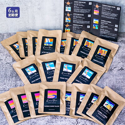 6ヵ月定期便【CRUISE TOWN COFFEE ROASTERS】オリジナルブレンド・ドリップバッグ5種セット（12g×20袋）　【定期便・ 飲み物 飲料 ドリンク コーヒーブレイク ドリップコーヒー 手軽 】