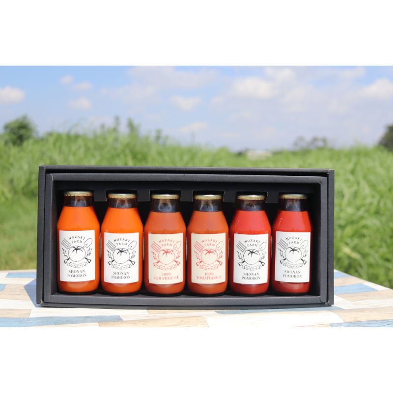 3種類のフレッシュなトマトの味わいが楽しめる 野崎農園 トマトジュースバラエティーセット 180ml×3種類×2本 果汁飲料 野菜飲料
