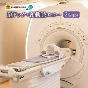 【ふるさと納税】脳ドック+頸動脈エコー 2名様分 ※検査結果説明の無い検査のみのコースです 脳梗塞 くも膜下出血 脳血管疾患 突然 発症 自覚症状 病気 高血圧 肥満 喫煙者 飲酒 40歳以上 脳卒中