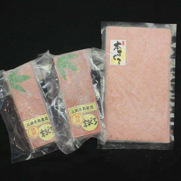 【ふるさと納税】15-2天然本鮪赤身2柵・ネギトロ1P