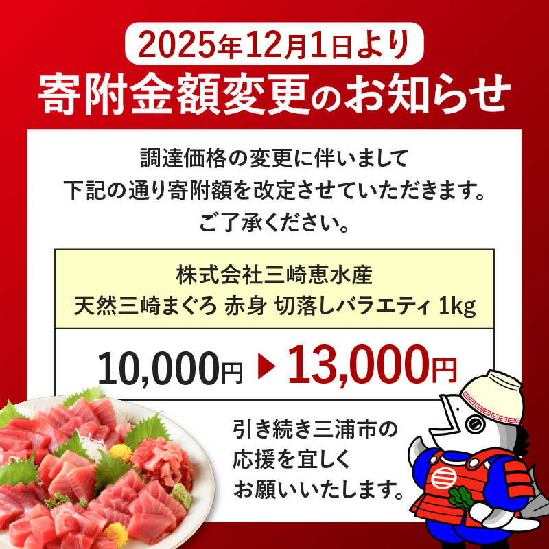 【ふるさと納税】【寄附金額改定 12/1～】【7営業日以内に発送】＜選べる＞ 天然 三崎まぐろ 赤身 切落し 500g ～ 3kg ブロック カット 不揃い バラエティ 訳あり まぐろ マグロ 鮪 メバチマグロ 切り落とし 刺身 魚 魚介 三崎恵水産 神奈川県 三浦市 おすすめ ランキング
