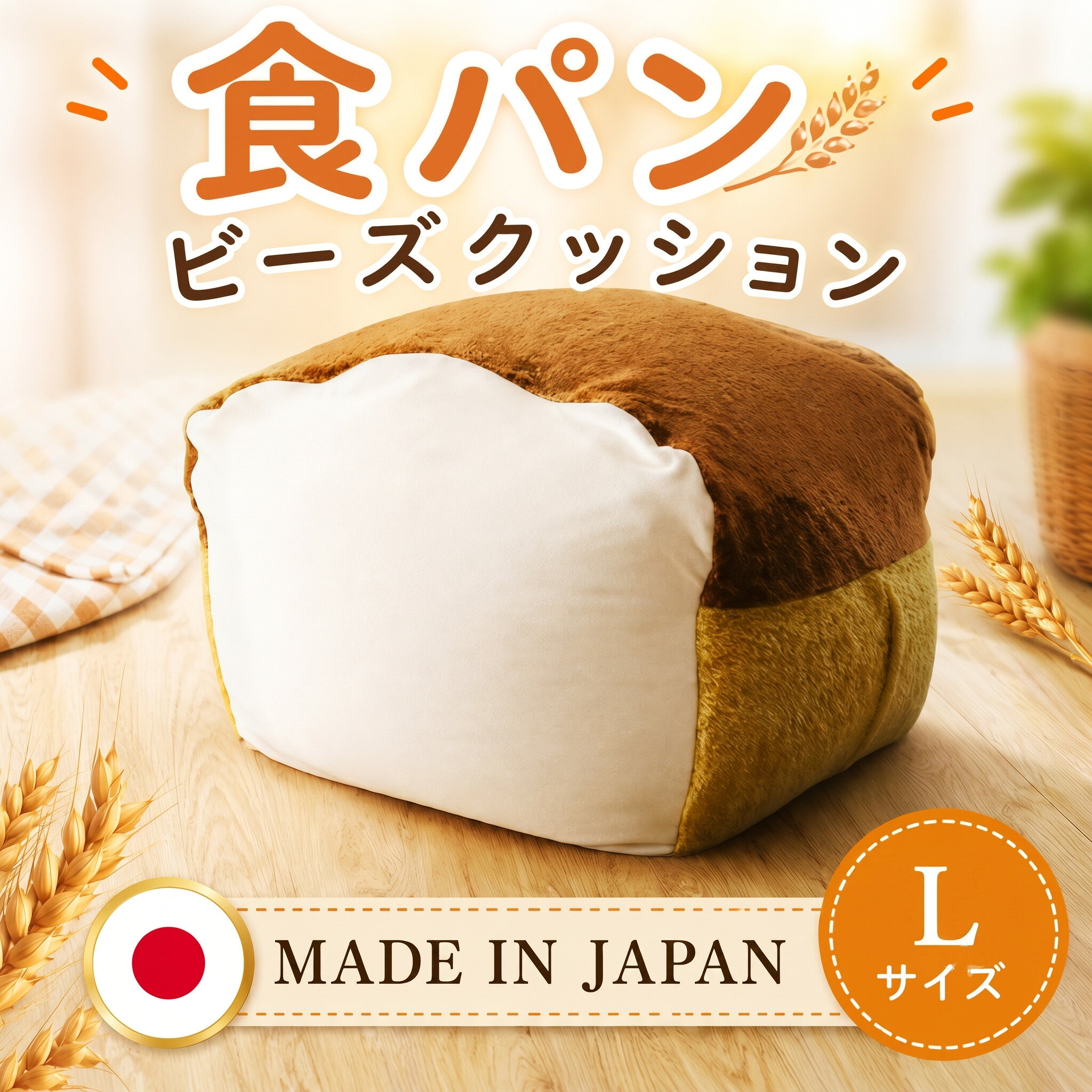 ※返礼品についてなるべく早めの発送を心がけておりますが、入金を確認してから発送までに1ヵ月以上お時間いただく場合がございます。配送日時指定のご希望や事前連絡等の対応はいたしかねますので予めご了承の程宜しくお願い致します。※返礼品の送付は、神奈川県厚木市外にお住まいの方に限らせていただきます。 製品仕様 名称 食パンビーズクッションLサイズ 規格・内容量 サイズ（cm）：約幅66×奥行62×高さ44、重量約4.3kg 発送時期 通年 商品説明 人をダメにする食パンビーズクッションLサイズ、カバーは外して洗濯可能です。 大事な人へのプレゼントにどうぞ！ 厚木市内にある自社工場において、製造（企画デザイン、ビーズ（中身）の発泡、ビーズの注入、梱包）、加工・品質保守を一元管理し、自社製品として販売を行っております。 発送予定期間：入金確認から14日-28日 注意事項 沖縄・離島発送はできません。 提供元 （株）セルタン ・ふるさと納税よくある質問はこちら ・寄付申込みのキャンセル、特典の変更・返品はできません。あらかじめご了承ください。「ふるさと納税」寄附金は、下記の事業を推進する資金として活用してまいります。 寄附を希望される皆さまの想いでお選びください。 1．地域医療・病院整備などに関する事業 2．社会福祉に関する事業 3．こども育成に関する事業 4．安心・安全なまちづくりに関する事業 5．自然と共生するまちづくりに関する事業 6．文化芸術振興に関する事業 7．スポーツ振興に関する事業 8．学校教育・学校施設に関する事業 9．健康づくりに関する事業 10．防災対策・災害支援に関する事業 11．市民協働推進に関する事業 12．観光振興・シティプロモーション・定住促進に関する事業 13．国際交流に関する事業 14．経済的に就学困難な生徒等への支援事業 15．使い道を指定しない ■寄附金受領証明書 入金確認後、注文内容確認画面の【注文者情報】に記載の住所に2週間-1ヶ月程度で発送いたします。 ■ワンストップ特例申請書 「ふるさと納税ワンストップ特例制度」をご利用頂く場合、自治体マイページからオンライン申請いただくか、当自治体へ「ワンストップ特例申請書」を直接郵送・ご持参頂く必要があります。当自治体では、ワンストップ特例申請書の送付は行っておりません。直ちにご利用の場合、ご自身で下記ダウンロードページから申請書をダウンロードいただき、印刷したものをご利用ください。申請書のダウンロードはこちらhttps://event.rakuten.co.jp/furusato/guide/onestop.html 〒243-8511 神奈川県厚木市中町3丁目17番17号 厚木市役所　財務部　財政課　宛て