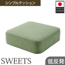 楽天神奈川県厚木市【ふるさと納税】 【四角・カシコングリーン】シンプルクッション「SWEETS」 ／ インテリア雑貨 低反発 軽量 収納 送料無料 神奈川県