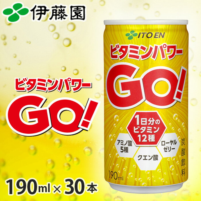 伊藤園 ビタミンパワーGO!190ml / 炭酸飲料 栄養機能食品 アミノ酸 クエン酸 ローヤルゼリー 送料無料 神奈川県