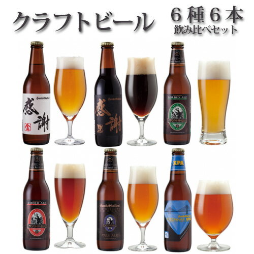 感謝ビール入りクラフトビール6種6本飲み比べセット / 世界一 ありがとう 気持ち 詰め合わせ 送料無料 神奈川県