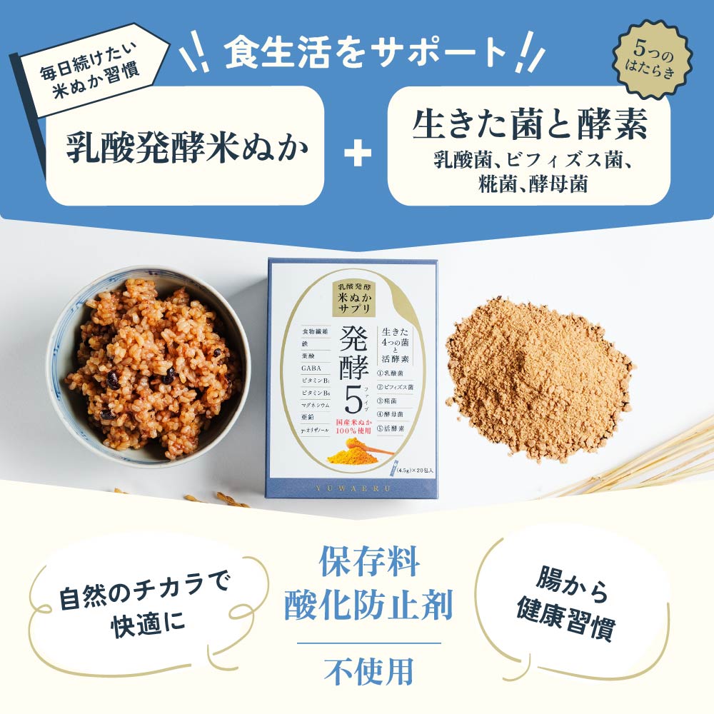 【ふるさと納税】毎日続けたい米ぬか習慣「発酵5」　24箱入り　約2.2kg ／ 発酵米ぬかサプリ 乳酸菌 ビフィズス菌 糀菌 酵母 GABA 顆粒 スティック 持ち運び 腸活 植物発酵エキス 玄米代替 栄養補助食品 発酵食品 送料無料 神奈川県