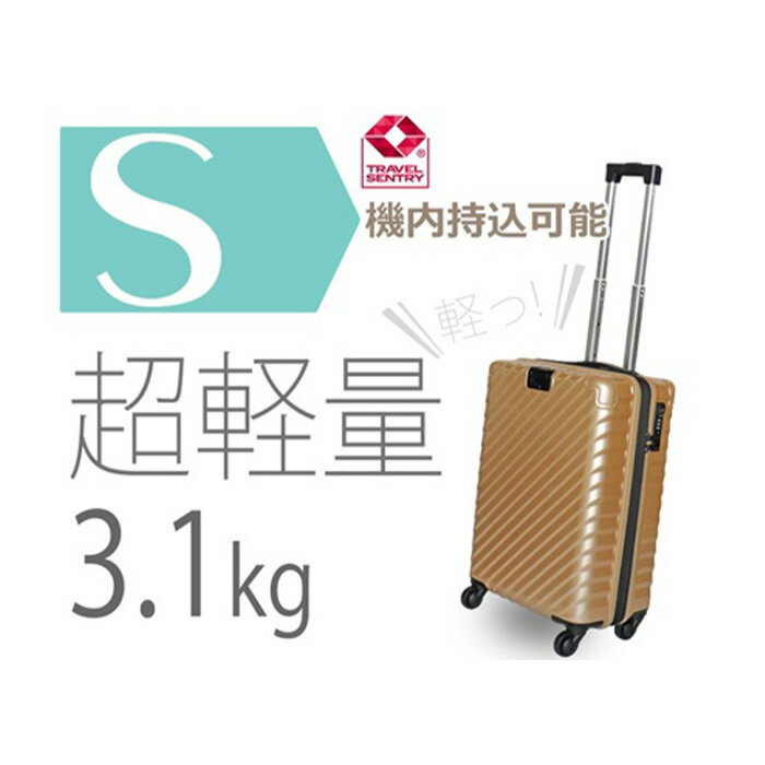 TOMAXライトキャリー小型ゴールド 3.1kg / キャリーバッグ 小型 スーツケース 3.1kg 軽量 機内持込 TSAロック 360度回転キャスター バックホルダー 旅行 出張 コンパクト 機能性 拡張ジッパー ゴールド デザイン 抗菌 DEODORANT TAG 厚木市