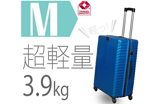 【ふるさと納税】TOMAXライトキャリー中型ブルー 3.9kg ／ キャリーバック スーツケース カバン キャスター装備 ロック装備 拡張ジッパー 送料無料 神奈川県