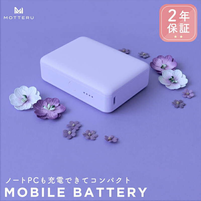 センスのいいメンズモバイルバッテリー 【ふるさと納税】MOTTERU(モッテル) モバイルバッテリー 10,000mAh PD30W スマホ約2～3回分充電可能 2年保証（MOT-MB10002-EC）ペールアイリス【2台同時充電可能 飛行機に持ち込み可能 幅広い対応機種 神奈川県 海老名市 】