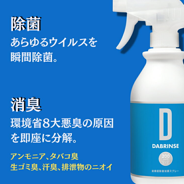 【ふるさと納税】消えるニオイ さよならウイルス【高機能除菌消臭スプレー】DABRINSE　おまとめセット |除菌スプレー 消臭スプレー 防カビ　空間除菌 ペット消臭 衣類消臭 キッチン除菌 食中毒予防 マスク トイレ　安心安全※離島への配送不可