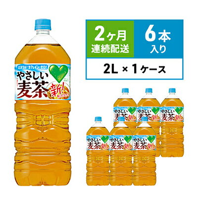 麦茶 定期便 2ヶ月 GREEN DA・KA・RA やさしい麦茶 2L×6本 ペットボトル　