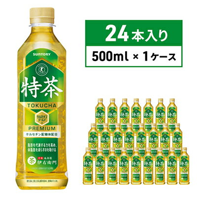 お茶 緑茶 伊右衛門 特茶(特定保健用食品)500ml×24本 ペットボトル [ 飲料 お茶 日本茶 ペットボトル飲料 水分補給 飲み物 サントリー ストック ケルセチン配糖体 渋 み香ばしい トクホ茶 国産茶葉使用 ]