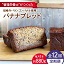【ふるさと納税】【全12回定期便】バナナブレッド 1本丸ごと約880g ばなな 手作り ぱん パン 朝食 もったいない 化学合成農薬不使用 バランゴンバナナ【e...